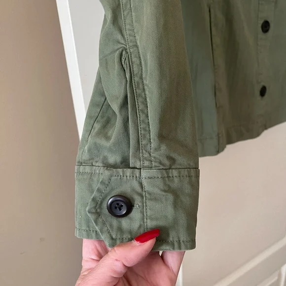 GAP Olive Green Cotton Women's Long Sleeve Jacket Size Medium - Picture 9 of 16